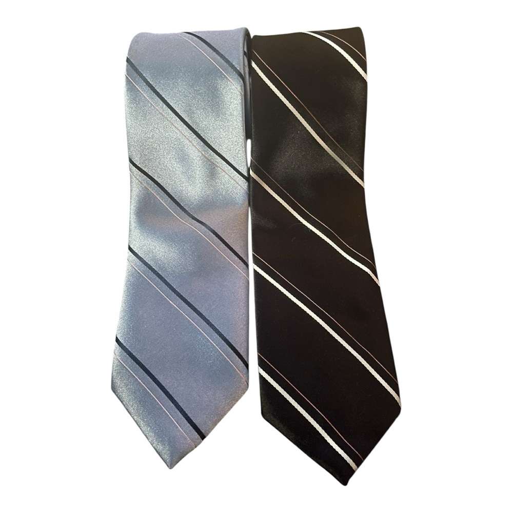 2 pack Wembley Black and Silver Classic Ties